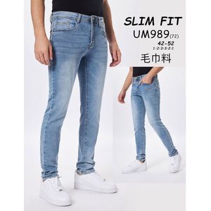 Jean homme en coton effet délavé et coupe slim fit moderne