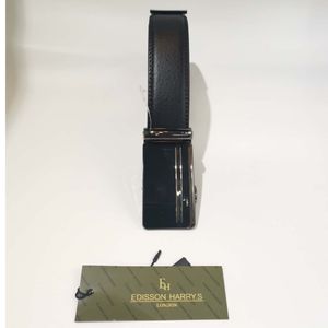 Ceinture en cuir de vachette noir à boucle automatique Edisson Harry's London