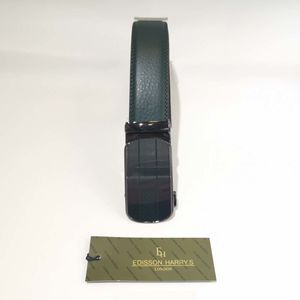 Ceinture de luxe en cuir vert boucle automatique Edisson Harry’s London