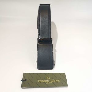 Ceinture noire en cuir boucle automatique signée Edisson Harry’s London
