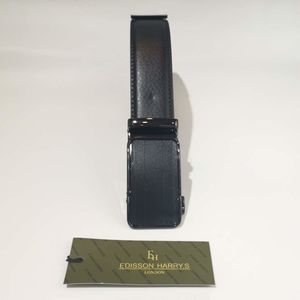 Ceinture noire en croûte cuir boucle automatique Edisson Harry’s London