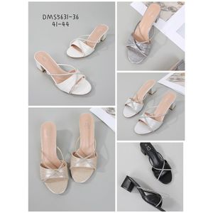 Mules talon carré avec deux fines brides en strass grande taille 41-44