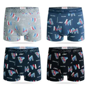 Boxer homme en coton avec des écritures Amytis imprimées