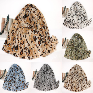 Écharpe douce imprimée avec motif léopard coloré - 3 pièces