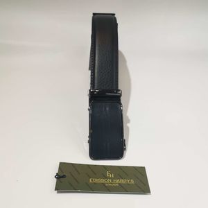 Ceinture en cuir noir avec boucle automatique Edisson Harry's London