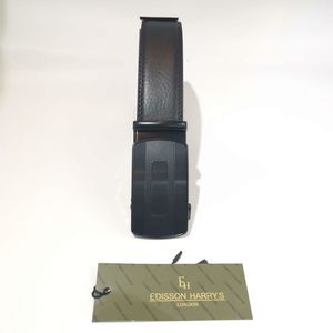 Ceinture de luxe en cuir noir à mécanisme automatique Edisson Harry's London
