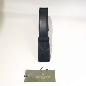 Ceinture boucle automatique en croûte de cuir de vachette noir Harry's London