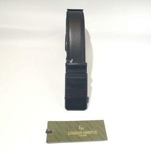 Ceinture cuir noir à système de fermeture automatique Edisson Harry's London
