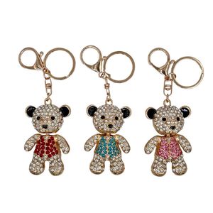 Porte-clés en forme d'ourson sertissage strass étincelants
