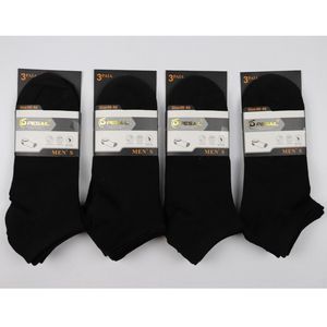 Socquettes pour homme en coton  de couleur unie noire