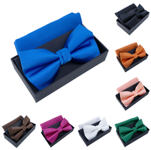 Nœud papillon en coffret avec pochette 100 % Polyester