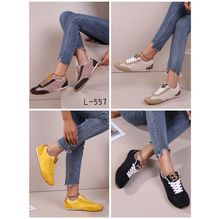 Baskets en simili bimatière au style chic fermeture à lacets taille 36-41