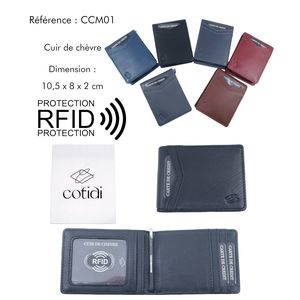 Porte-billet avec pince à 10 compartiments pour cartes et protection anti-RFID