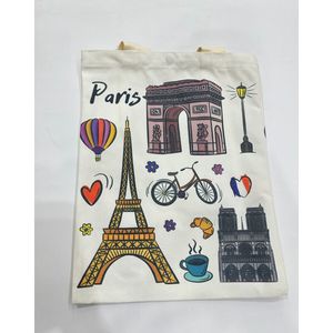 Sac tote bag en coton imprimé des plus beaux monuments de Paris