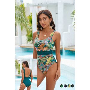 Maillots 1 pièce pour femme en grande taille orné d'un imprimé tropical