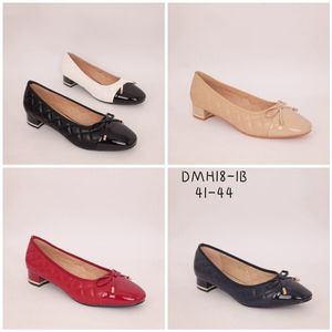 Ballerines matelassé et un nœud sur talon carré de grande taille 41-44