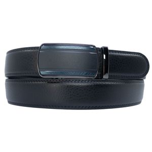 Ceinture conçue en croûte cuir de vachette noir à boucle automatique