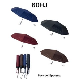 Parapluie en polyester unie qui se plie et s'ouvre automatiquement