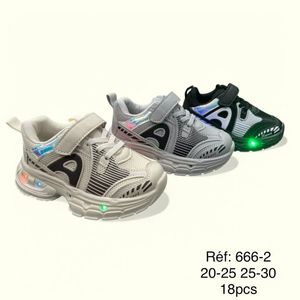 Baskets sportives à lumière LED motifs graphiques stylés pour bébé 20 à 25