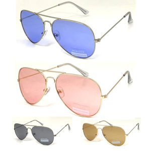 Lunettes de soleil unisexes à la forme aviateur avec de verres teintés