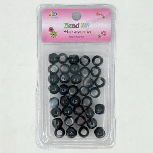 12 boîtes de perles plastique noires avec nuances de gris