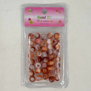 12 boîtes de perles plastique marron et blanc à effet marbré