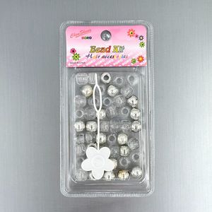 12 boîtes de perles plastique argenté et transparence pailletté