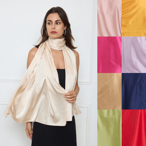 Foulard long uni polyester coloris au choix