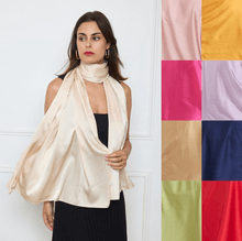 Foulard long uni polyester coloris au choix