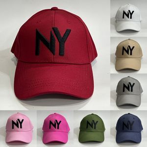 Casquette "NY" pour adulte en coton doux de couleur unie