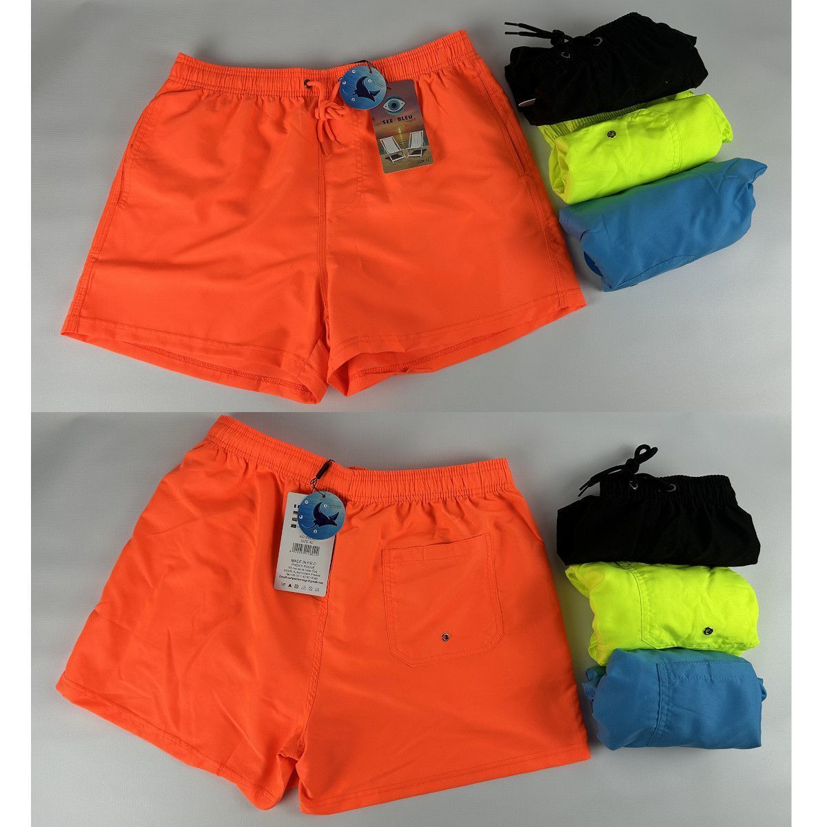 Fournisseur de short de plage homme uni avec doublure filet et