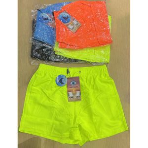 Short uni de plage avec filet intérieur et ceinture en élastique