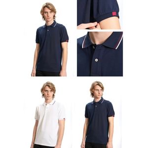 Polo homme uni à col orné de fines rayures contrastantes
