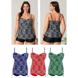 Tankini femme grande taille à imprimé floral avec le bas shorty