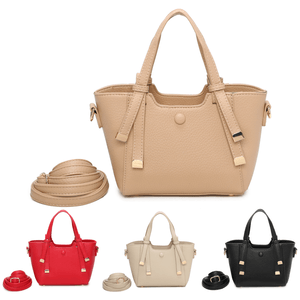 Sac à main structuré en simili cuir avec des accents dorés
