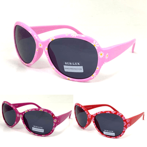 Lunettes de soleil fille ovales à charmant motif de petites marguerites