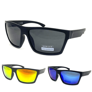 Lunettes solaires adulte en rectangle avec verres effet miroir