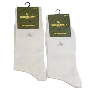 Chaussettes homme avec un fil de coton mercerisé blanc