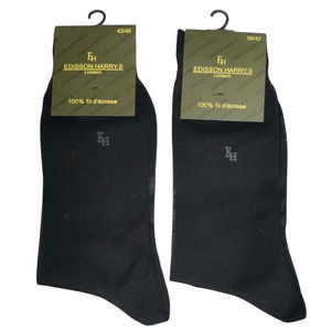 Chaussettes homme avec un fil de coton mercerisé noir