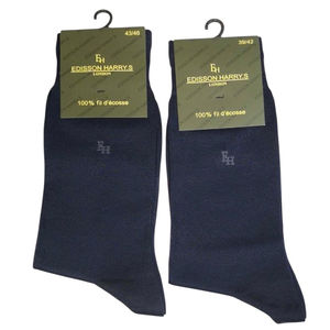 Chaussettes homme avec un fil de coton mercerisé bleu marine