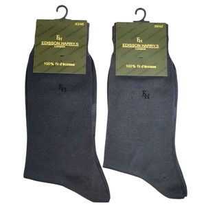 Chaussettes homme avec un fil de coton mercerisé gris foncé
