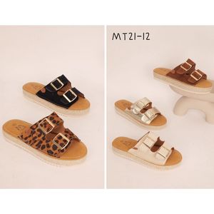 Mules à plateforme en corde tressée et bride suédée à boucles taille 36-41