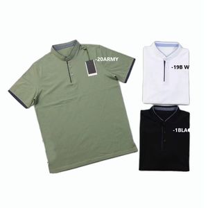 Polo manches courtes à col mao avec des bordures colorées