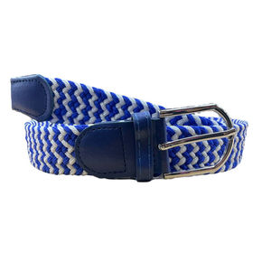 Ceinture bleu roi en fibre extensible tressée avec boucle ardillon