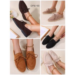 Mocassins en suédine à lacets de style épuré et confort absolu taille 36-41