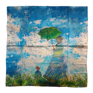 Echarpe carrée en soie "La Promenade" de Claude Monet
