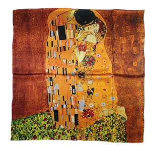 Echarpe carrée en soie "Le Baiser" de Gustave Klimt