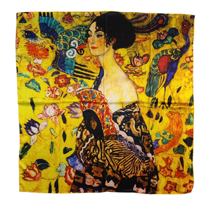 Echarpe carrée en soie "Dame à l'éventail" de Vincent Van Gogh
