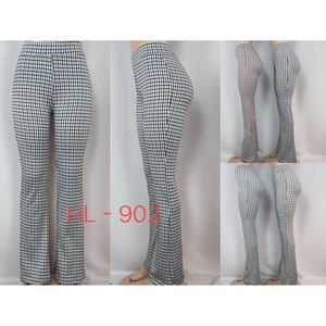 Pantalon à taille haute motif à carreaux et coupe évasée bootcut