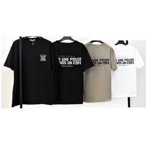 T-shirt uni à message détente FAIS UNE PAUSE PRENDS UN CAFÉ